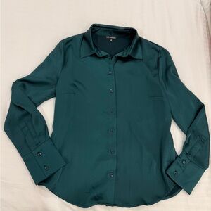 Dynamite Emerald Green Satin Blouse
